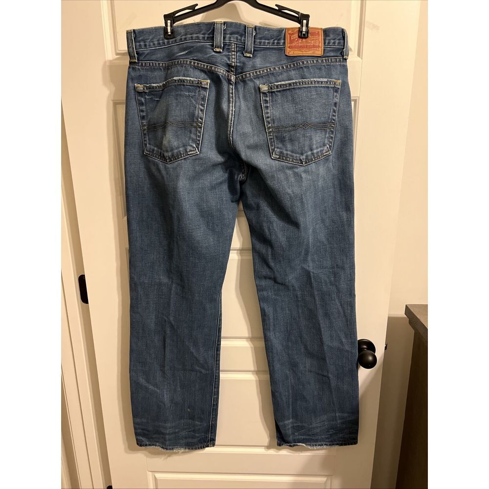 Lucky Brand Men Jeans 36/31 Blue Relaxed Straight‎ Leg Gene Montisano Dungarees - Picture 4 of 11
